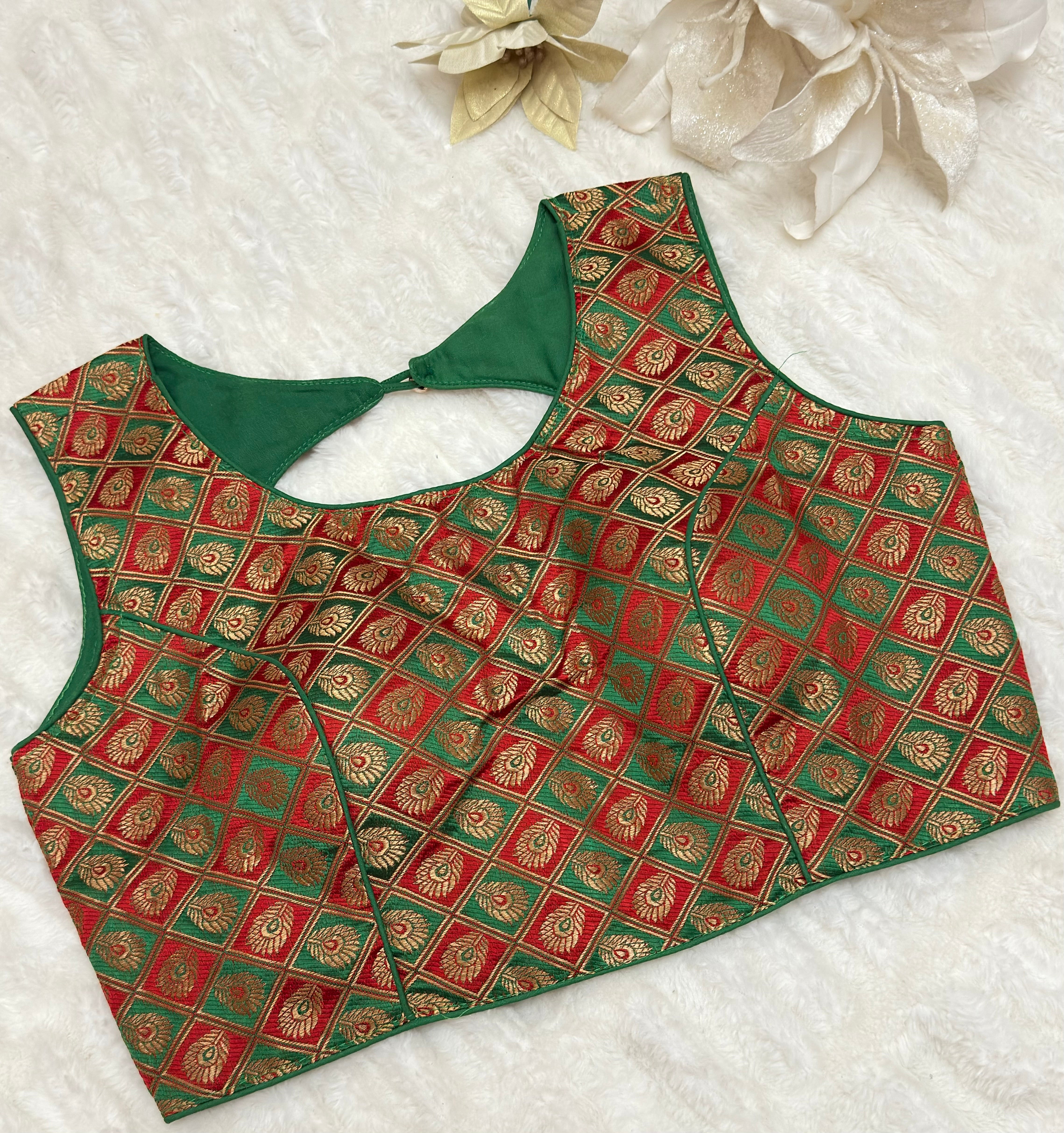 Peacock weaving readymade blouse