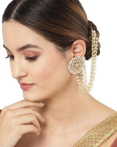 Kundan Earrings with Moti Sahara