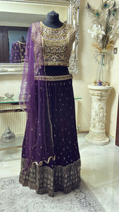 Royal Purple Embroidered Lehenga Choli with Dupatta – Bridal & Party Wear