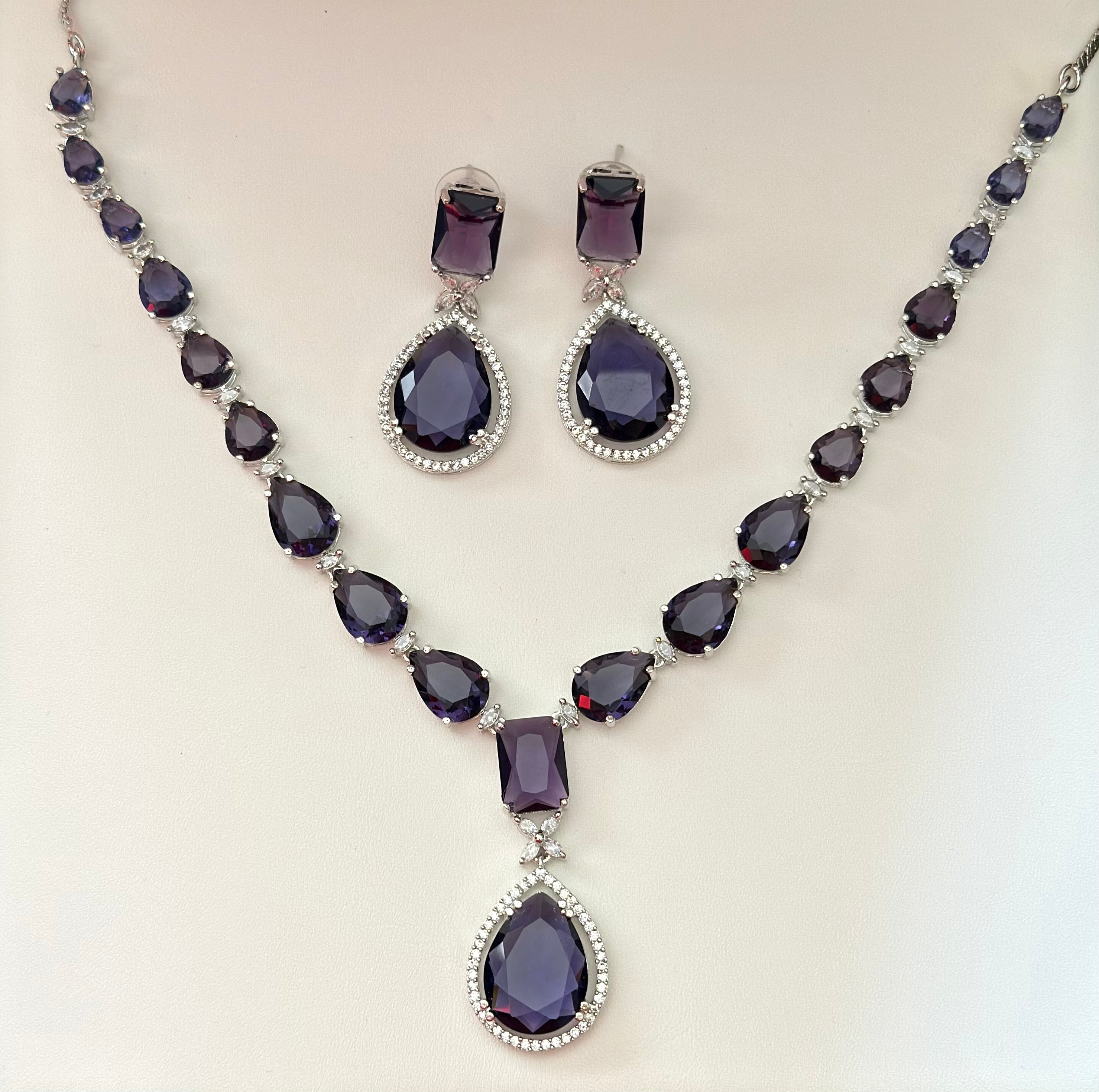 Anisha - Elegant Cubic Zirconia Necklace Set – Sparkling Bridal & Party Wear Jewellery