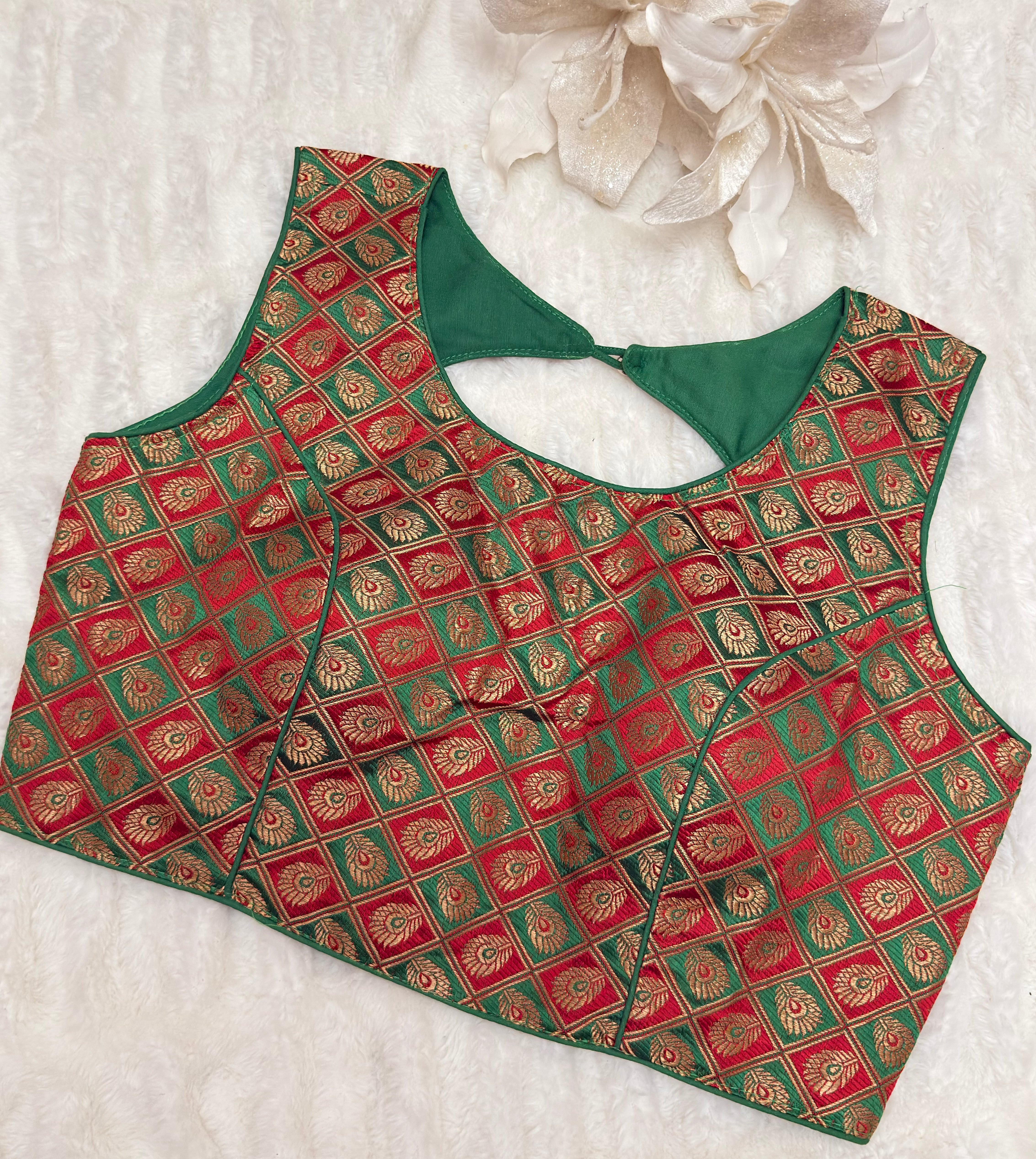 Peacock weaving readymade blouse