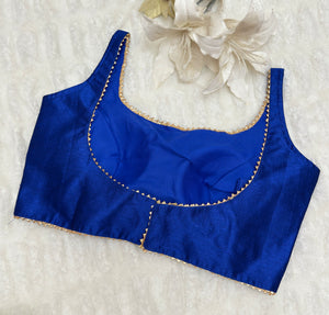 Readymade Raw Silk Saree Blouse with gota border – Classic & Elegant