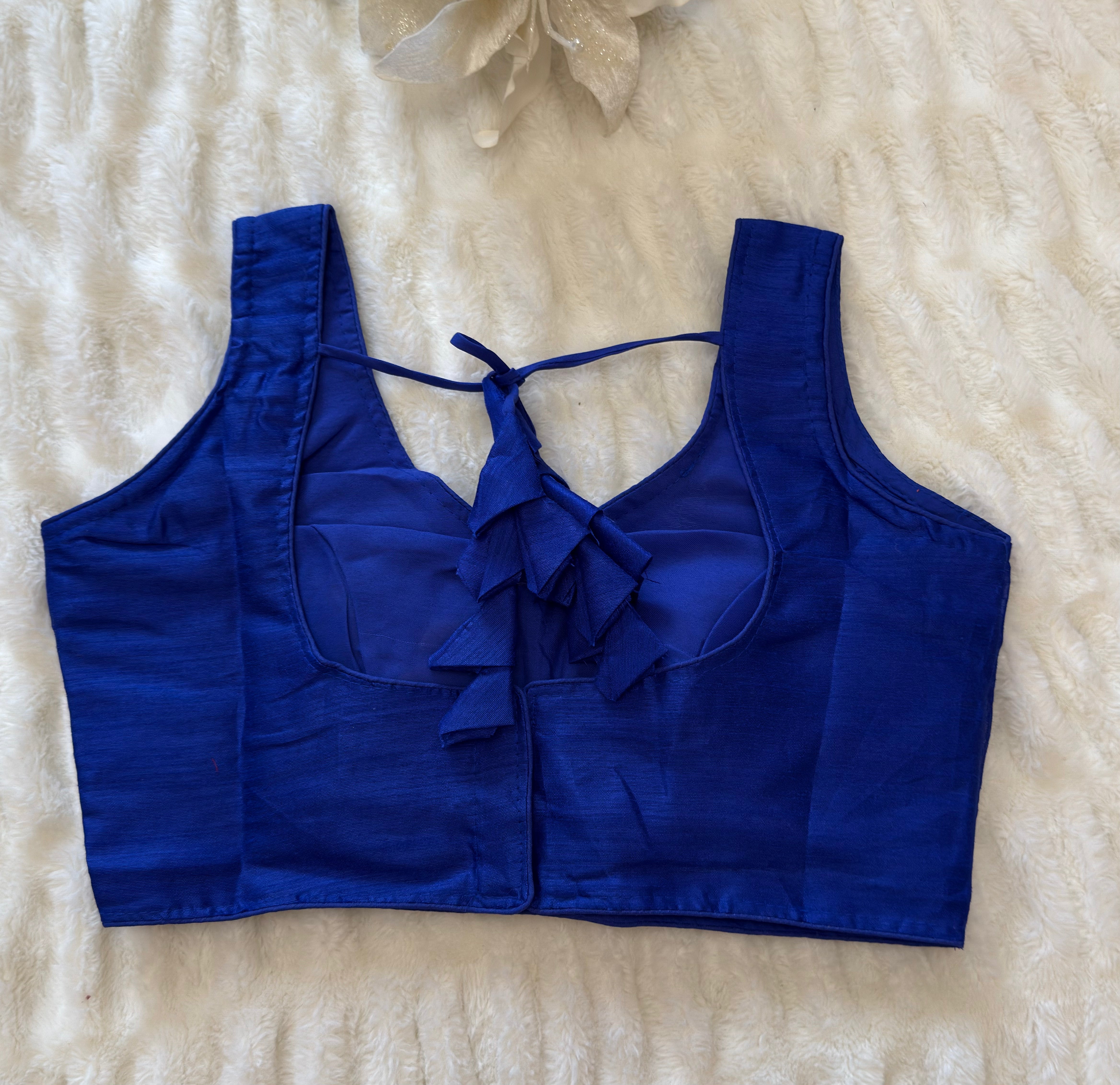 Blue Elegant Silk Blouse