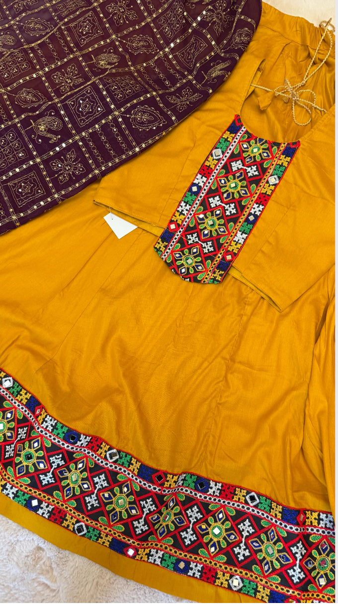 Navratri Special Lehenga Choli | Heavy Gamthi & Mirror Work | Traditional Festive Wear
