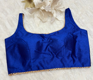 Readymade Raw Silk Saree Blouse with gota border – Classic & Elegant