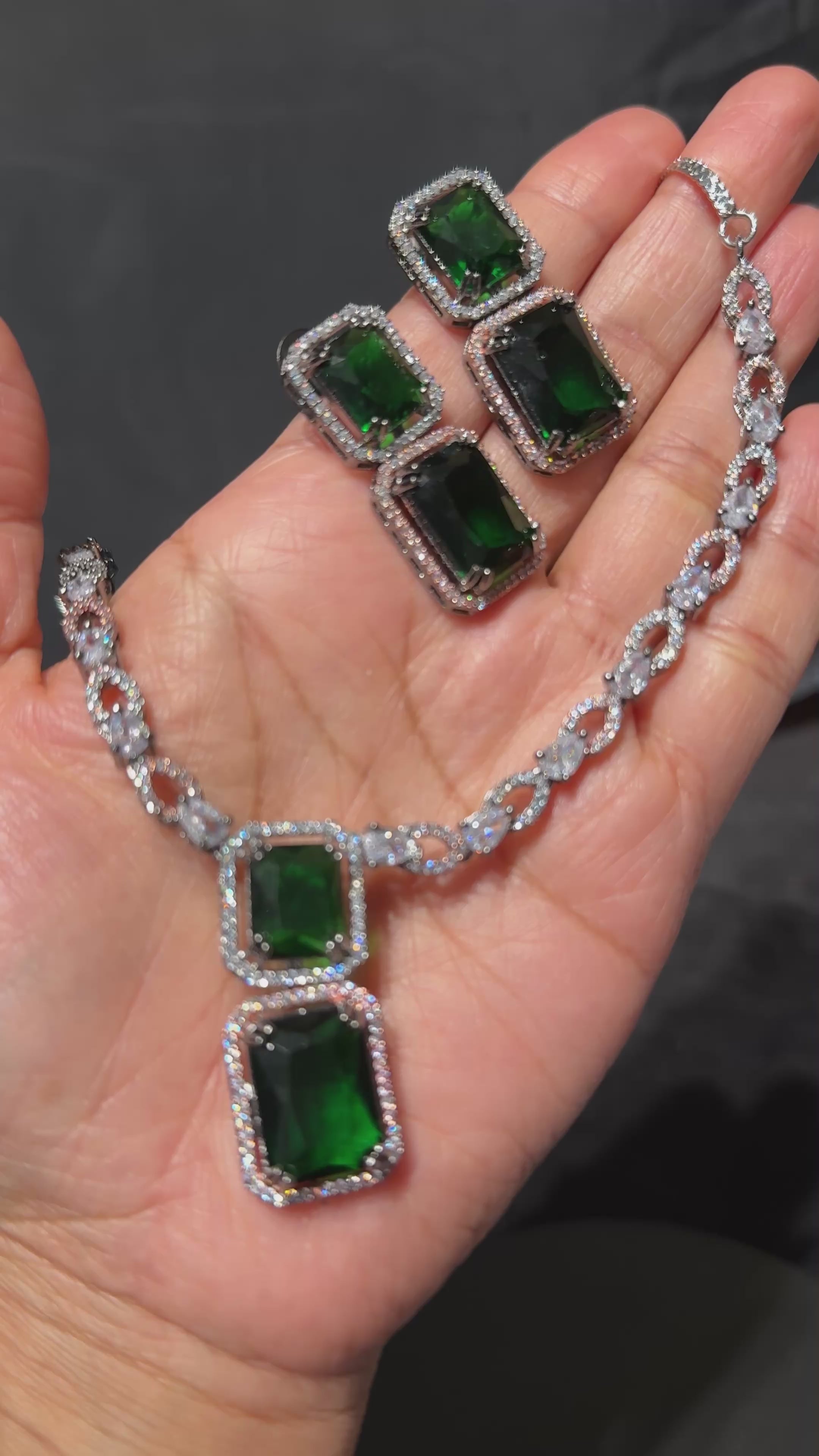 Kangana- Elegant Cubic Zirconia Necklace Set – Sparkling Bridal & Party Wear Jewellery